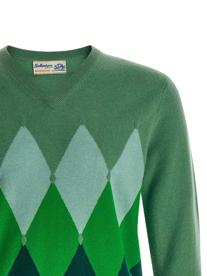 Ballantyne Classic Diamond Sweaters and Cardigans - Green | ba204a3973969ee495b2904d7839f640a6270e8c