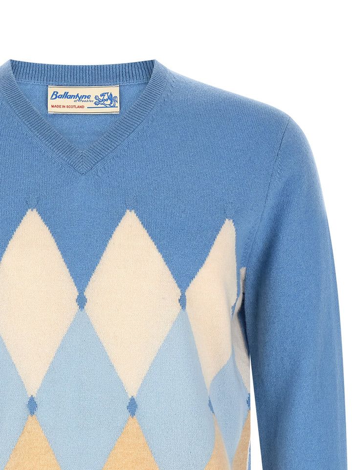 Ballantyne Classic Diamond Sweaters and Cardigans - Light Blue | adae093f0a2148ded9283c82f8d8605bf53a3dd8