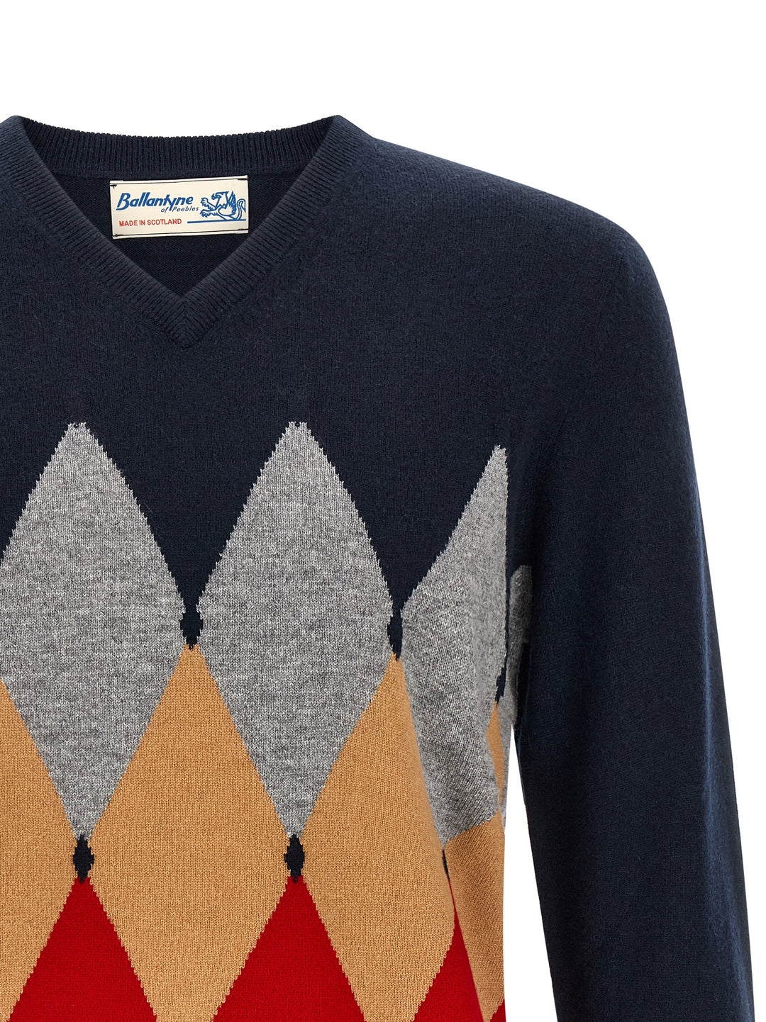 Ballantyne Classic Diamond Sweaters and Cardigans - Blue | 80e8a6ec0f0d7b4a9f5c2bd23833eaa30dd3db16