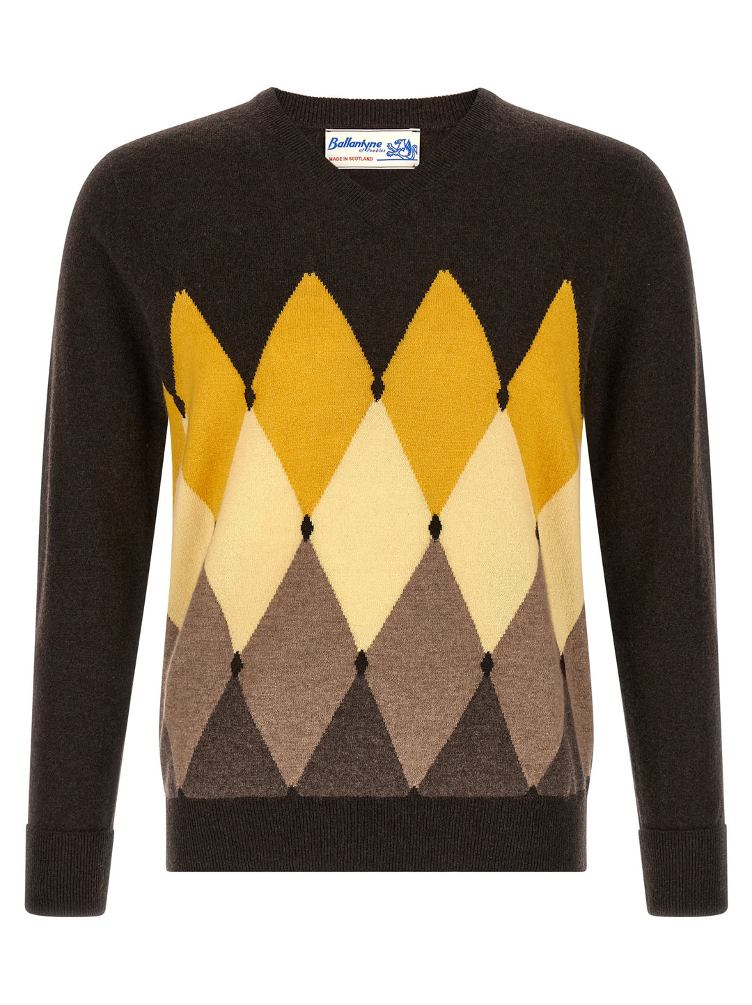 Ballantyne Classic Diamond Sweaters and Cardigans - Brown | 15737e8a51a4fd6df78802afd85978b30110b732