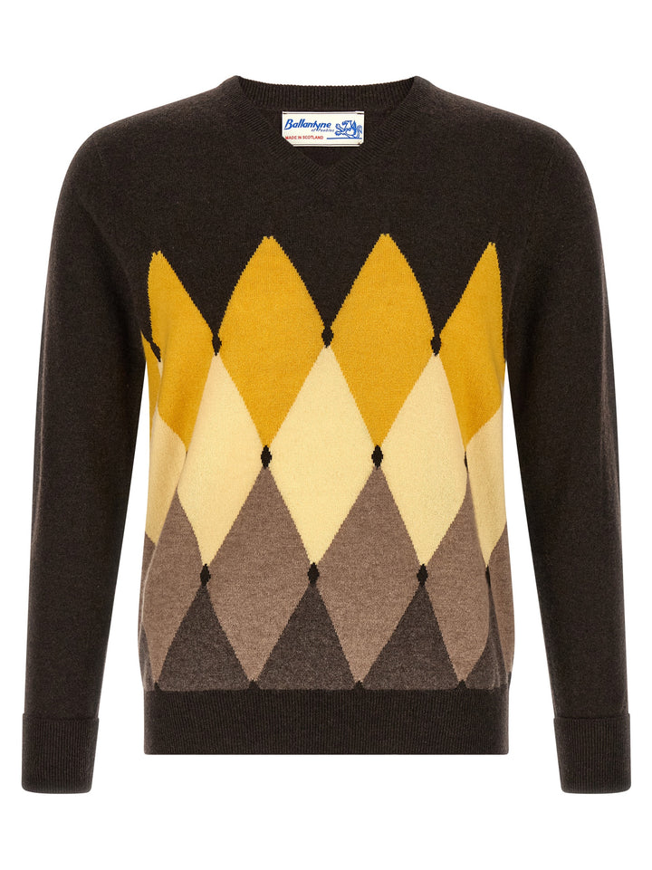 Ballantyne Classic Diamond Sweaters and Cardigans - Brown | 15737e8a51a4fd6df78802afd85978b30110b732