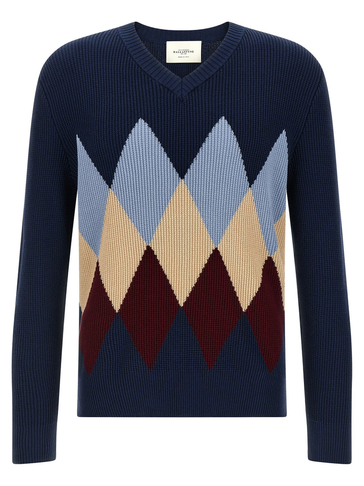 Ballantyne Argyle Pattern Sweater Sweaters and Cardigans - Blue | fdcda95c9732ab7a2a32bf90fe0efec073dfc9bc