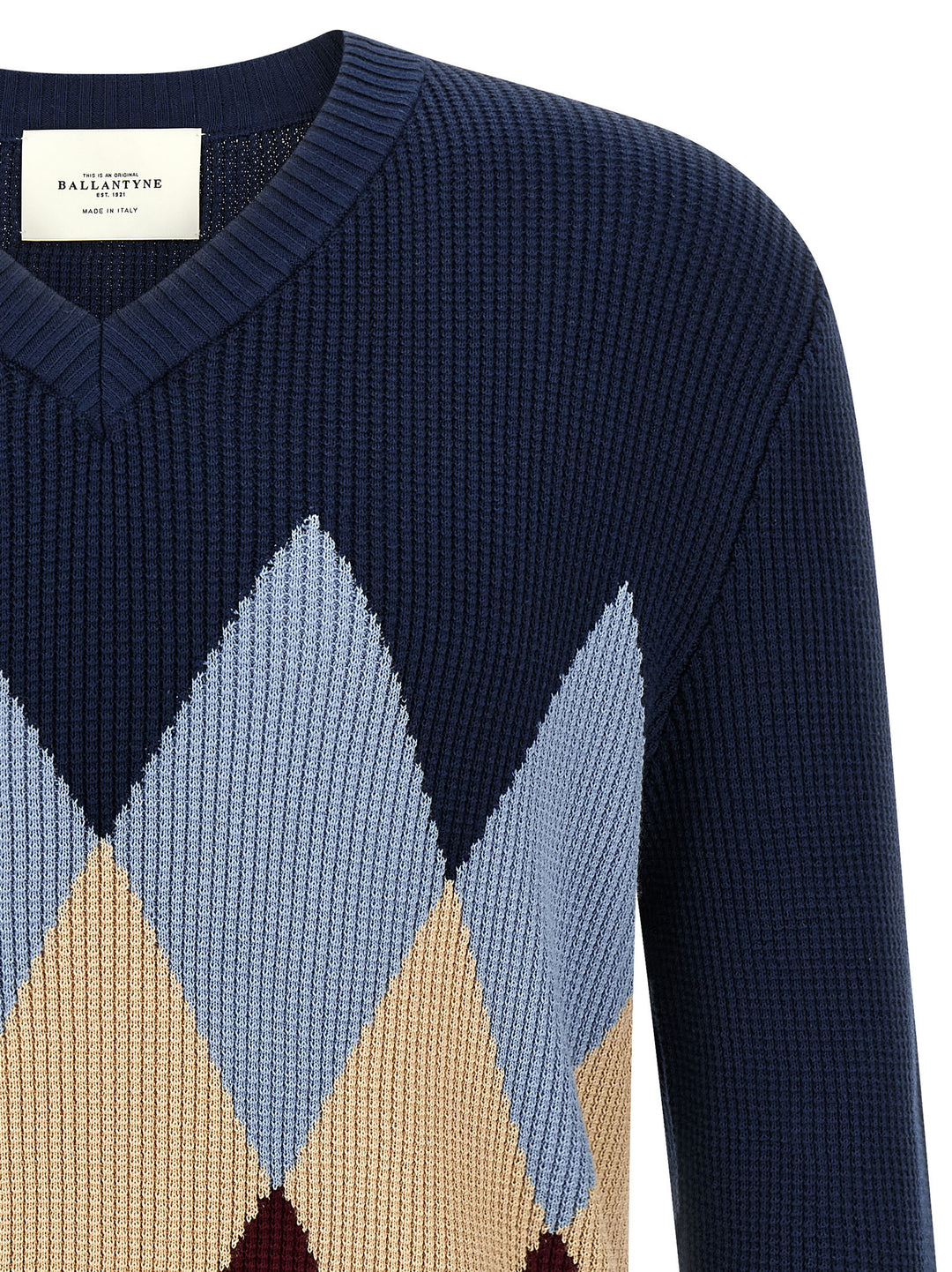 Ballantyne Argyle Pattern Sweater Sweaters and Cardigans - Blue | 8825300ccde300b53c5492afcd6ad9db0a075a4c