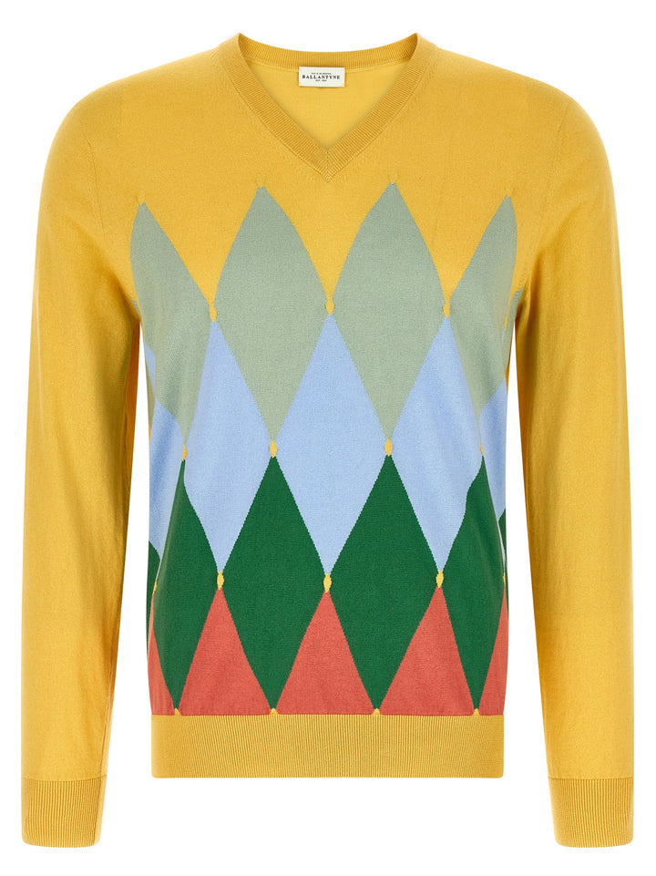 Ballantyne Argyle Sweater Sweaters and Cardigans - Yellow | 385441bc16c22bd1f34c43f86601c3742f0f9846