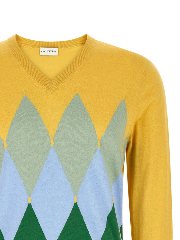 Ballantyne Argyle Sweater Sweaters and Cardigans - Yellow | e1d1e8e99c5fea58c0e520cd58108bbe976ad13d