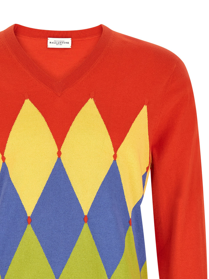 Ballantyne Argyle Sweater Sweaters and Cardigans - Red | f679b99e771966d7e0bd20b45bc0ba53ce009991
