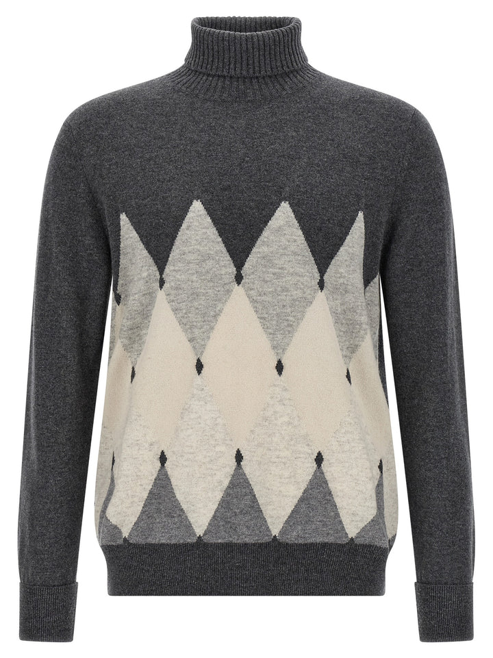 Ballantyne Argyle Turtleneck Sweaters and Cardigans - Gray | 23b9874e9591945e55e0cfddc7322fd58314ea77