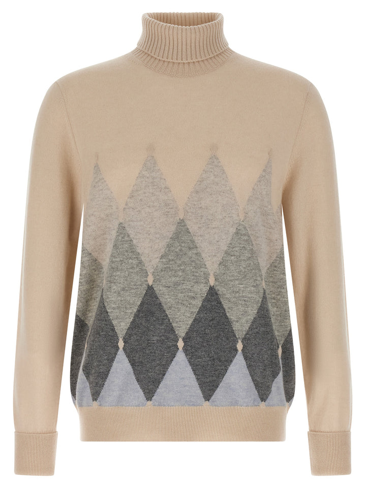 Ballantyne Argyle Turtleneck Sweaters and Cardigans - Beige | b1978a766fcc19e7171e99c5e76dcb96e8651d12