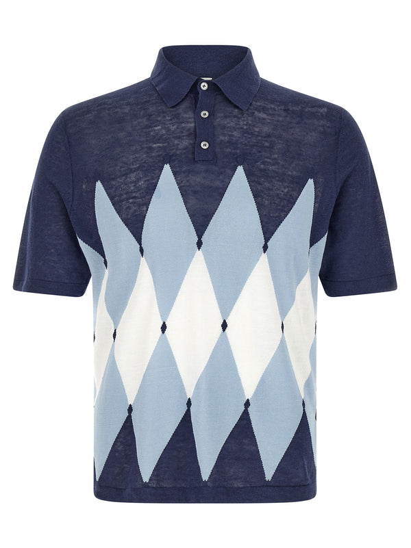 Argyle Polo Blue