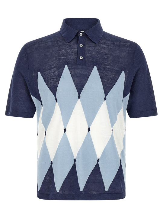 Argyle Polo Blue