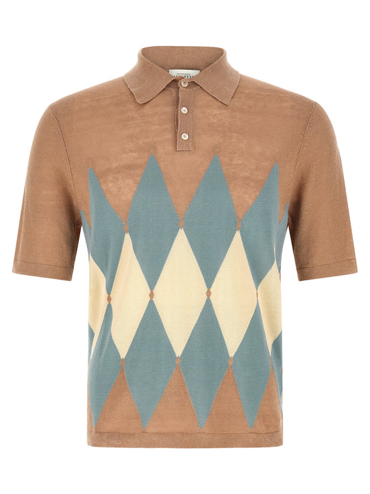 Argyle Polo Beige
