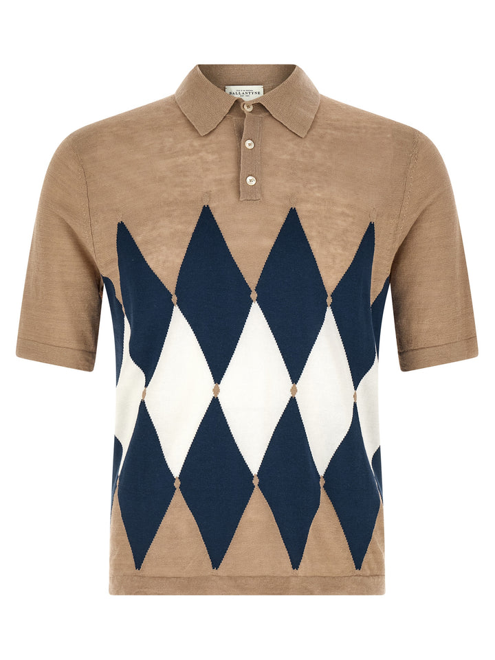 Ballantyne Argyle Polo - Beige | d8f47f696222957f7b7875b1a77e07f593d004e7