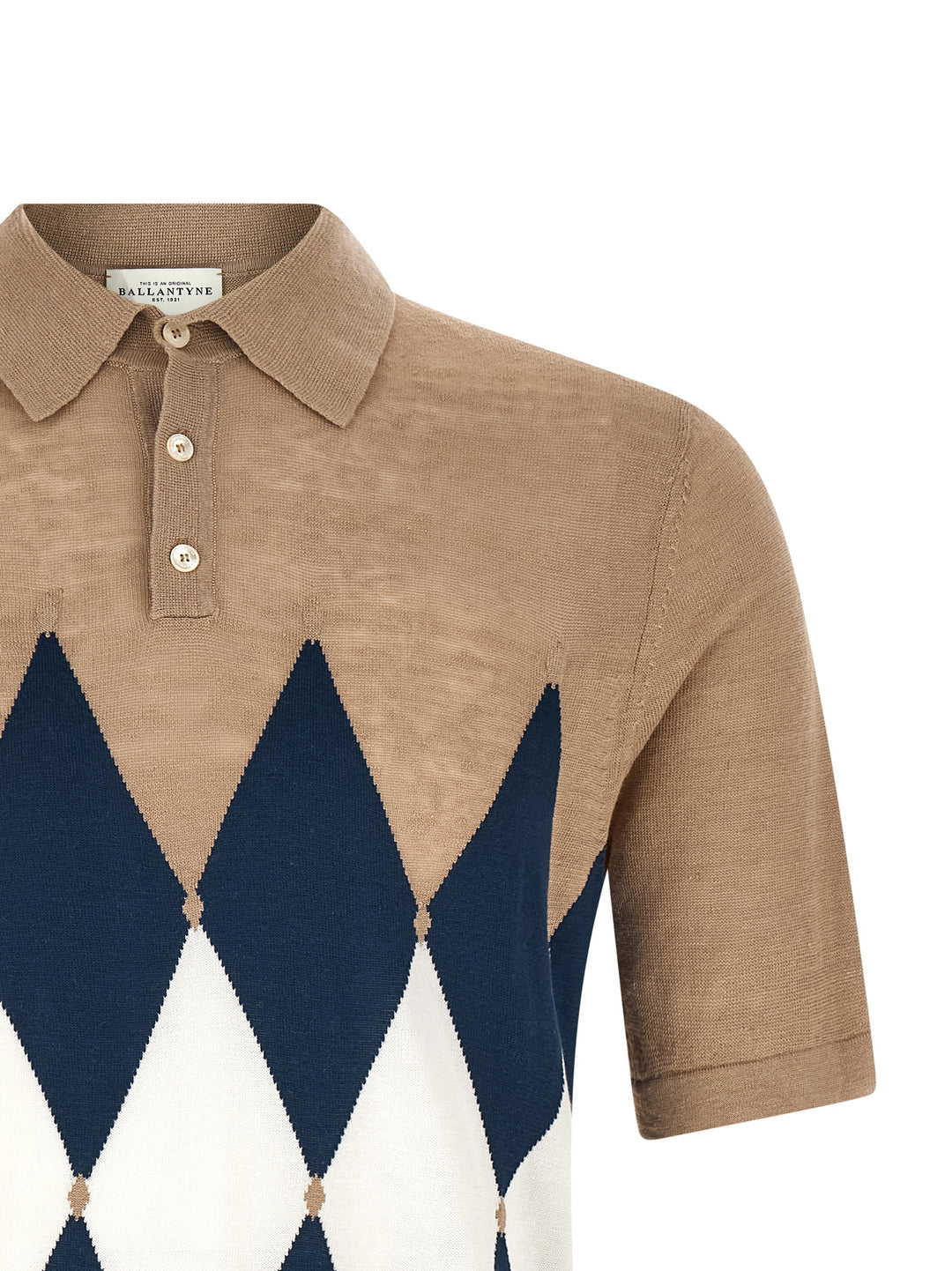 Ballantyne Argyle Polo - Beige | 7ba6ce856db4816e80c9b0c27d0e9a397b0b249b