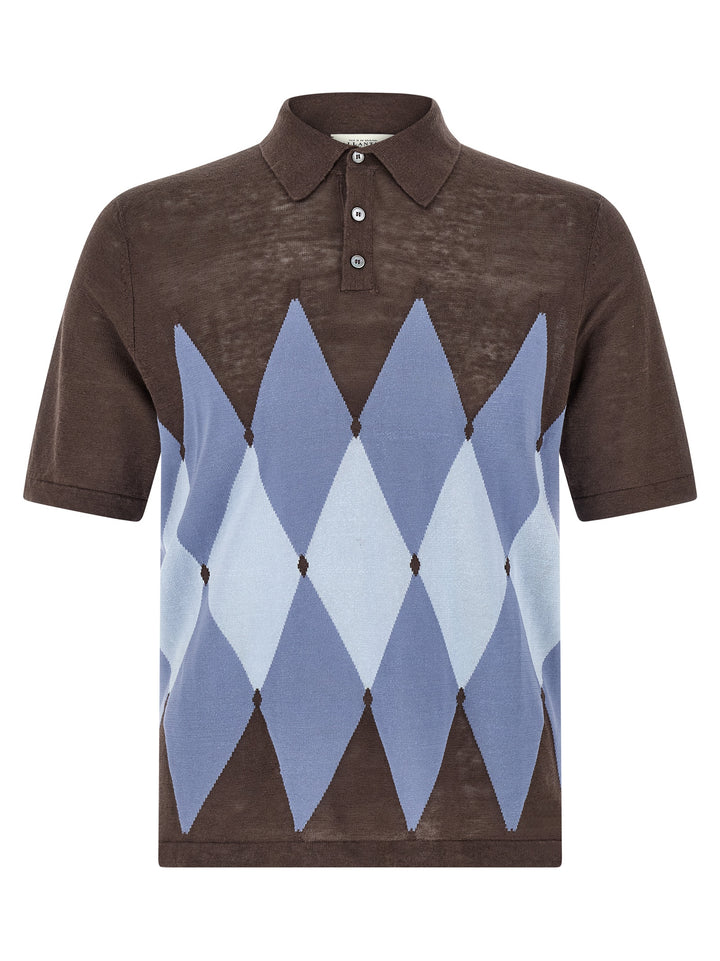 Ballantyne Argyle Polo - Brown | 150141119078dec47768d5c6339a45e52a15fed9