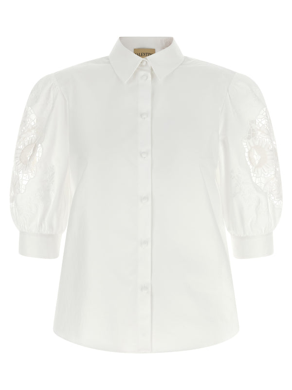 Valentino Garavani Macramé Insert Shirt Shirt And Blouse White