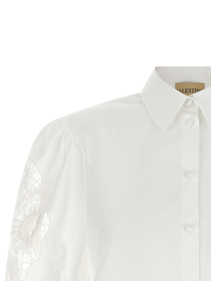 Valentino Garavani Valentino Garavani Macramé Insert Shirt Shirt and Blouse - White | 689657a4eb341939129136dcf593df5213250ffc