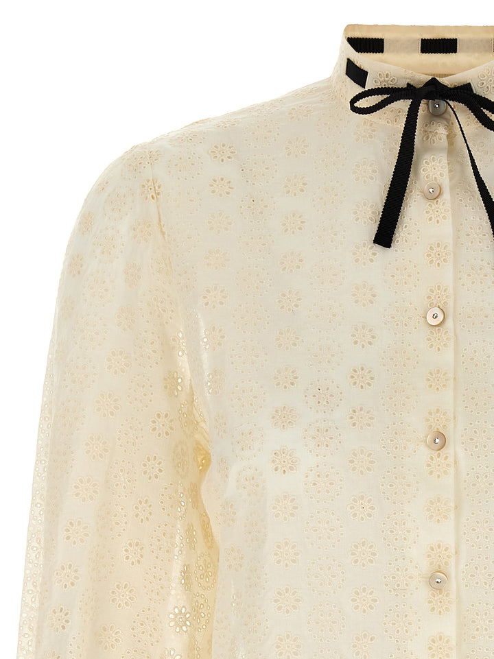 Valentino Garavani Shirt Valentino Garavani Sangallo Shirt and Blouse - White | 90faebbd21acc5292b61b6d48419c28ae4ca2462