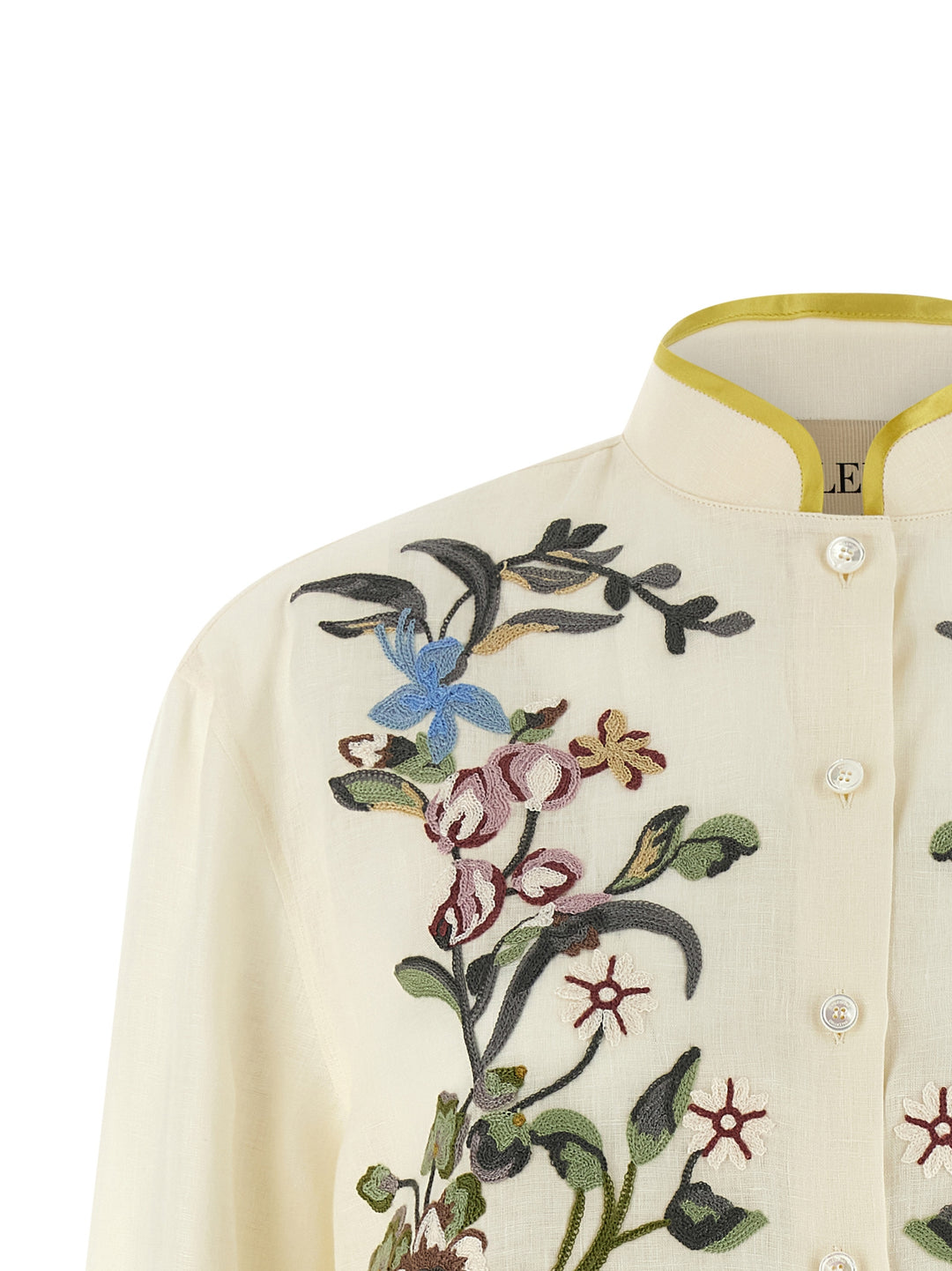 Valentino Garavani Valentino Garavani Floral Embroidery Shirt Shirt and Blouse - Beige | e036196da397dd3c60ba55f0881e81b2a5202229