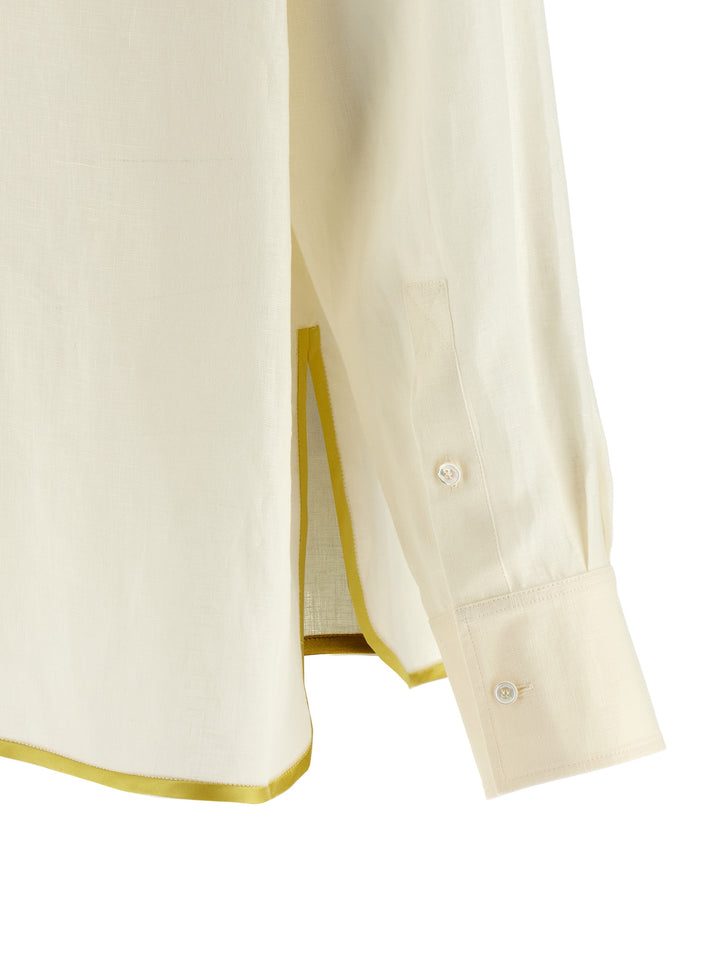 Valentino Garavani Valentino Garavani Floral Embroidery Shirt Shirt and Blouse - Beige | c8dc5196520b1206f4217fd71122c9635eb04a5a