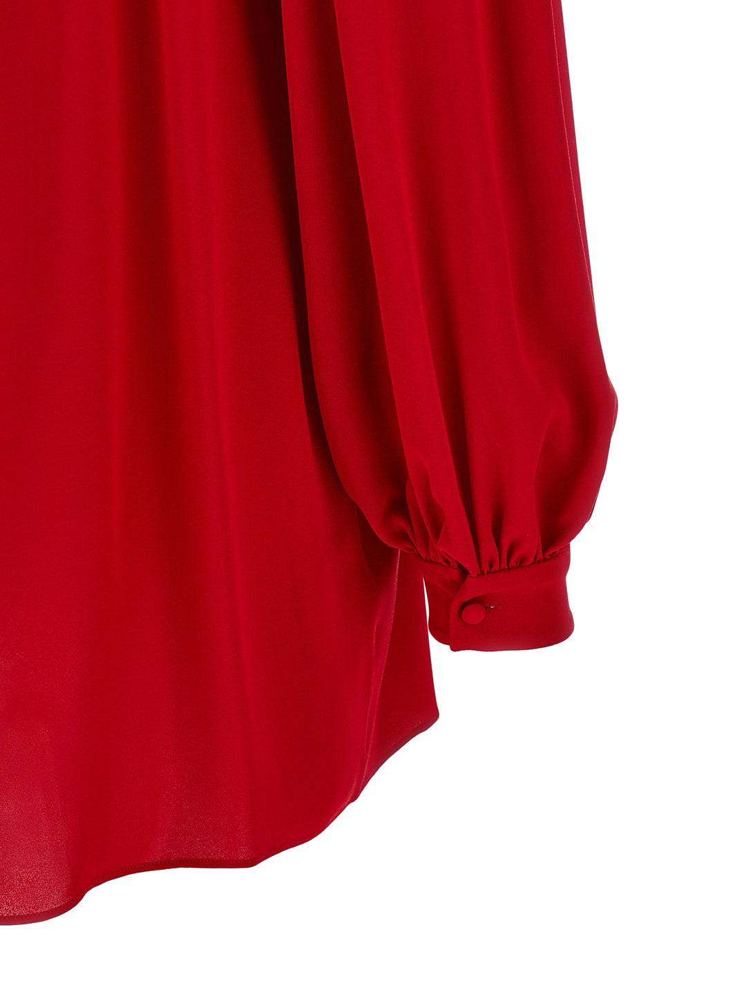 Valentino Garavani Valentino Garavani Silk Shirt With Bow Shirt and Blouse - Red | 981d8dfc54891cfb871677c0757f8a69a207237f