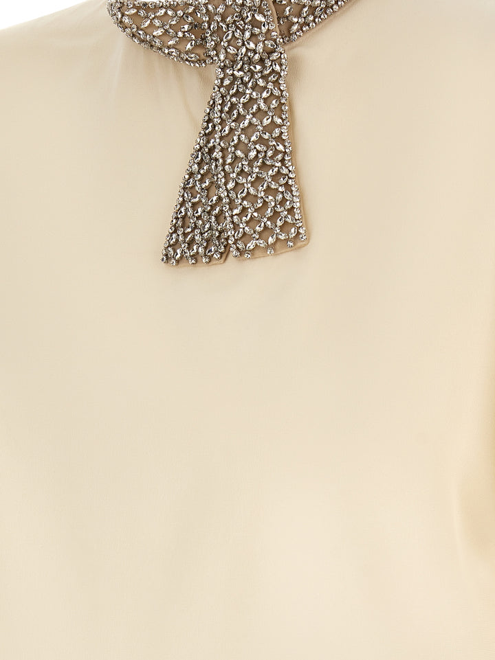 Valentino Garavani Valentino Garavani Jewel Collar Top Tops - White | c253e896eed2d83d45745575b42c1a67ee7de334