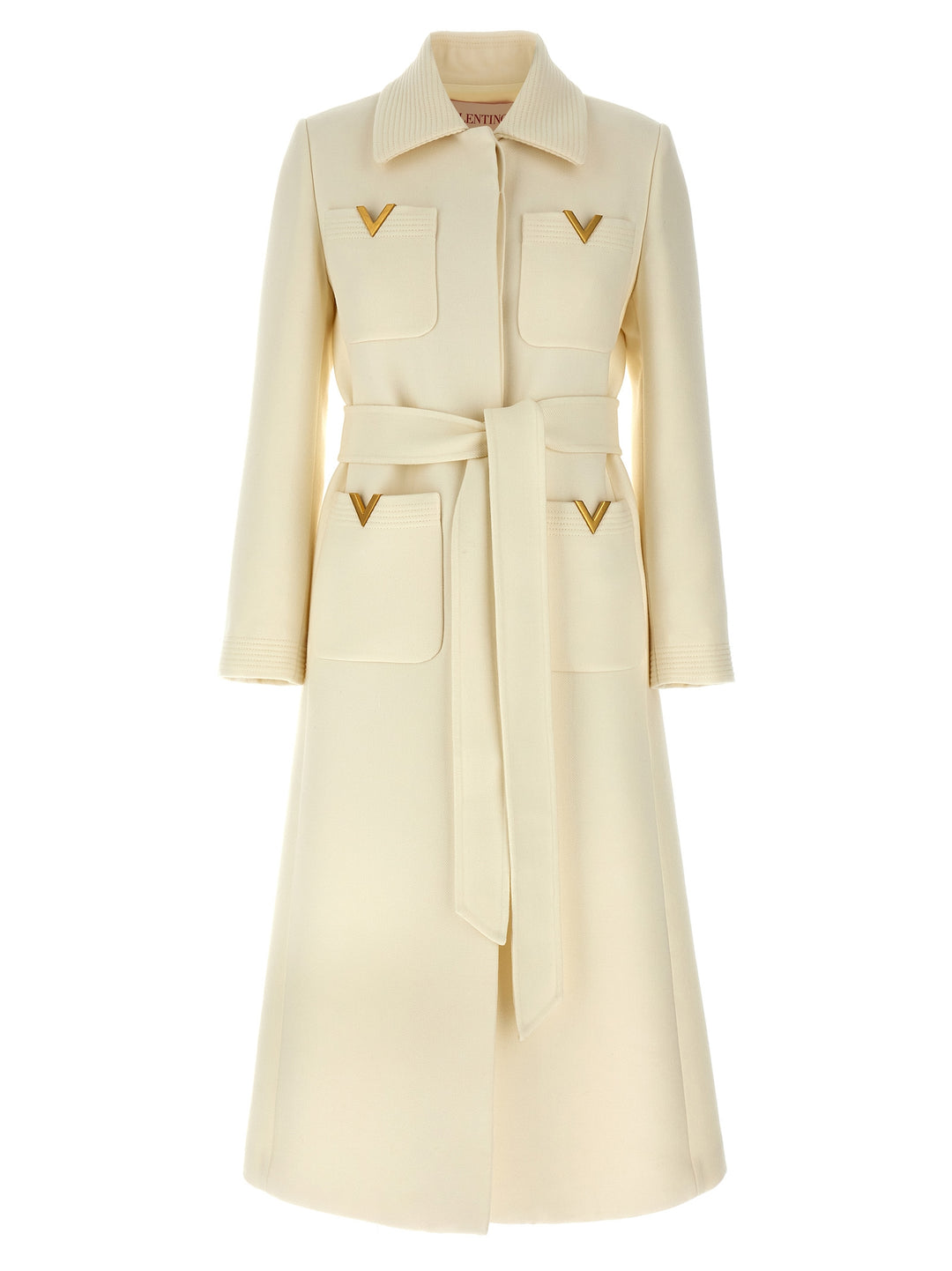 Valentino Garavani Wool Coat Coats, Trench Coats White