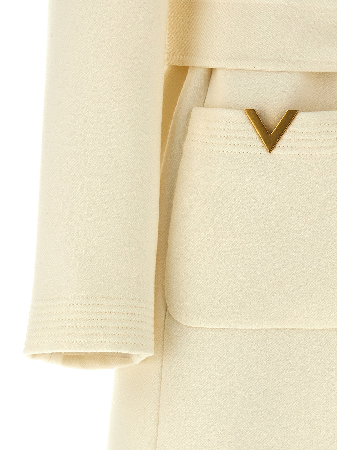 Valentino Garavani Wool Coat Coats, Trench Coats White