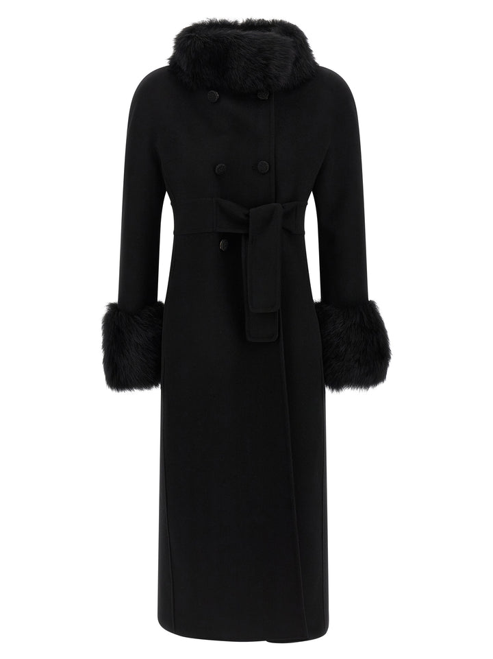Valentino Garavani Valentino Garavani Double Breasted Coat Coats and Trench Coats - Black | 83dab4b530bb74df2eed1d669a58de2e5048ade8