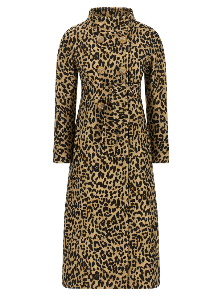 Valentino Garavani Coat Valentino Garavani Animal Print Cloth Coats and Trench Coats - Brown | 594f220bde140ca004c1b3f94fc98c42c7621f6d