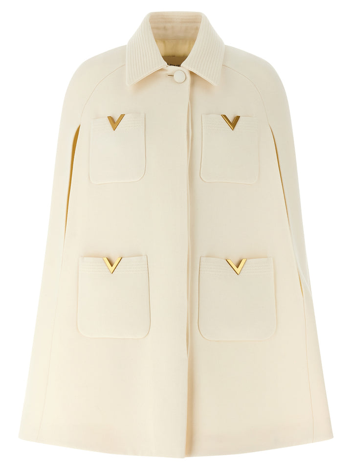 Valentino Garavani Drill Hood Capes - White | 1b0967e81dcd0a0e8730a6f4bac6021e58fafae5
