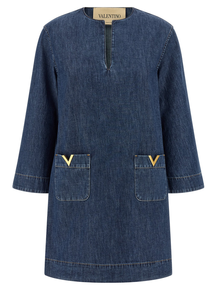 Valentino Garavani Valentino Garavani Vgold Dress Dresses - Blue | 0de07e6ed4a7b586c76226f171ffce5a1db8de65