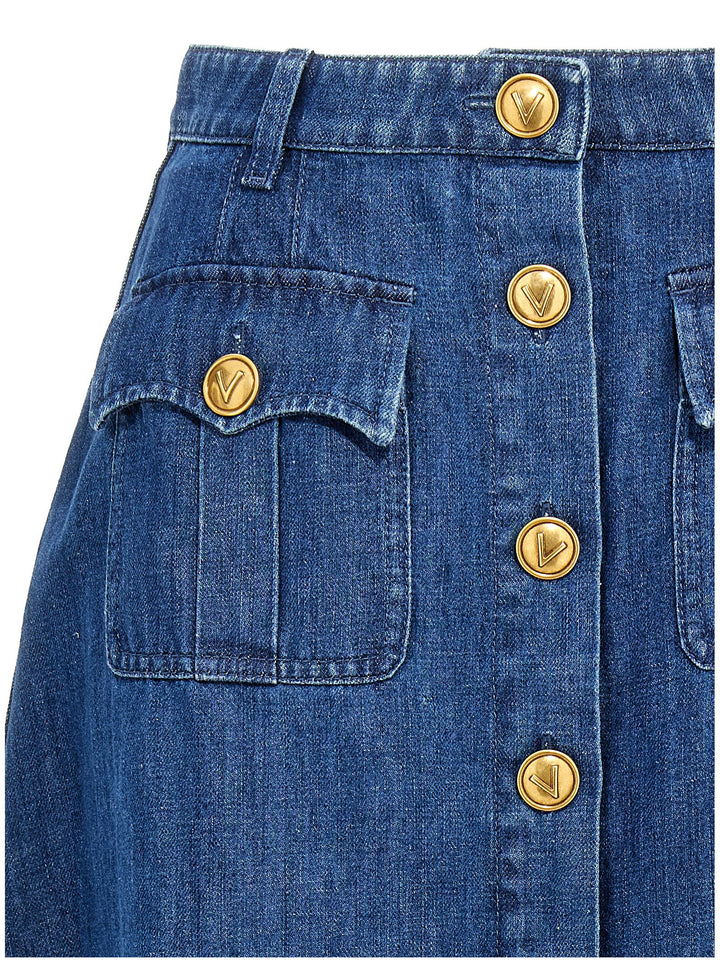 Valentino Garavani Valentino Garavani Denim Skirt Skirts - Blue | 6694e9296034169c94905f6fc6f91d00e612edbb