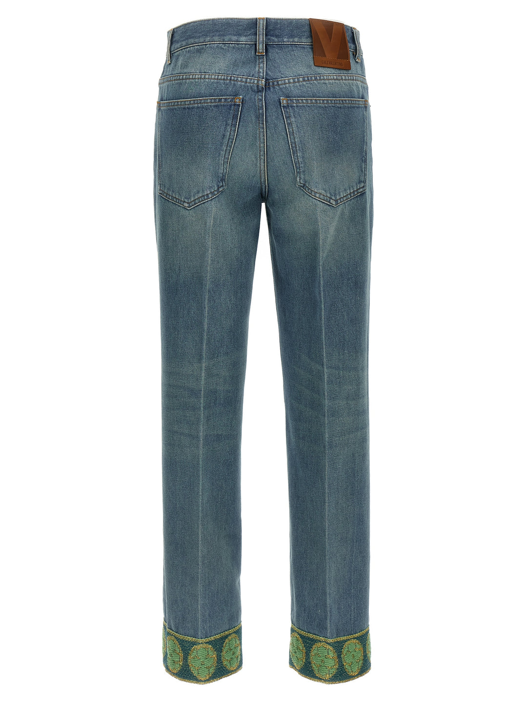 Valentino Garavani Valentino Garavani Jacquard Jeans - Blue | 176082cd462f2f98084f54002d6ae37fd92b4d41