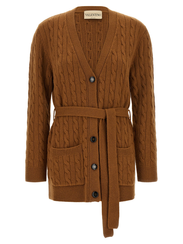 Valentino Garavani Vlogo Signature Sweaters and Cardigans - Brown | 96925041e81796699b496b29eadb8120685ee03b