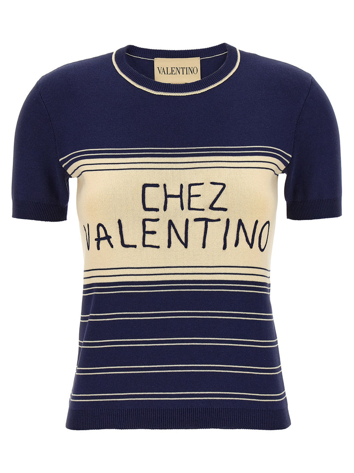 Valentino Garavani Chez Valentino T-shirt - Blue | 862f118a4e990d935474d56c973eed0f5e1e6795