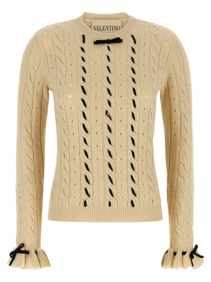 Valentino Garavani Valentino Garavani Wool Sweater Sweaters and Cardigans - Beige | ff6618614d7325b9f17fbacf19e7834f1640fd51