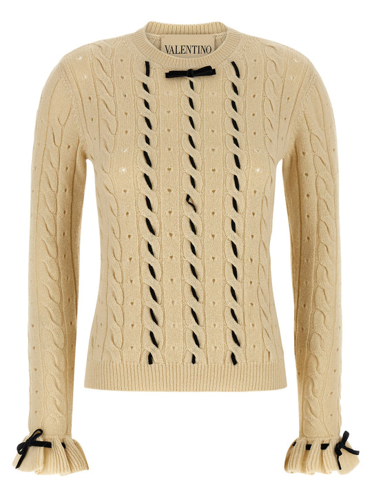 Valentino Garavani Wool Sweater Sweaters And Cardigans Beige