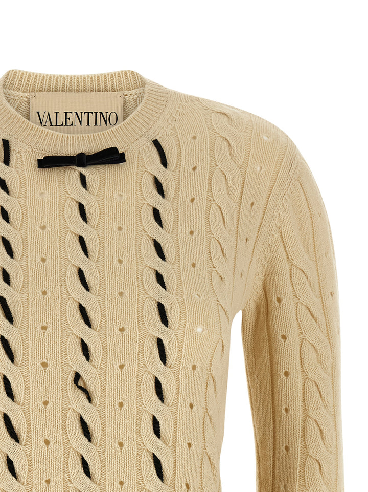 Valentino Garavani Valentino Garavani Wool Sweater Sweaters and Cardigans - Beige | 8ffb020c63dc21b952d655c2b370a60a460b1d62