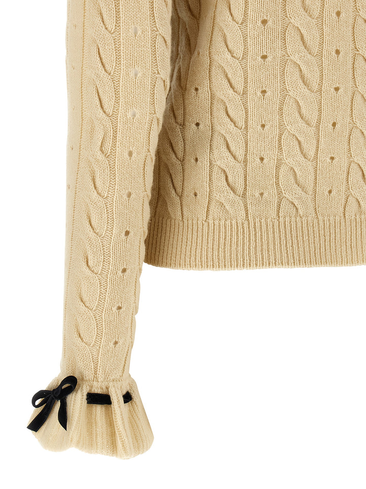 Valentino Garavani Valentino Garavani Wool Sweater Sweaters and Cardigans - Beige | c66d7ab1afde641b300c6ac0338048c5099144ba