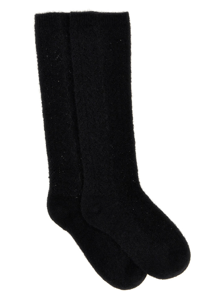 Valentino Garavani Mohair Socks Black