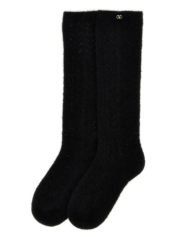 Valentino Garavani Mohair Socks Black