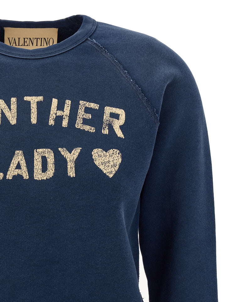 Valentino Garavani Panther Lady Sweatshirt - Blue | 6a03968fc84521829f78f35228d2c42b82a57eee