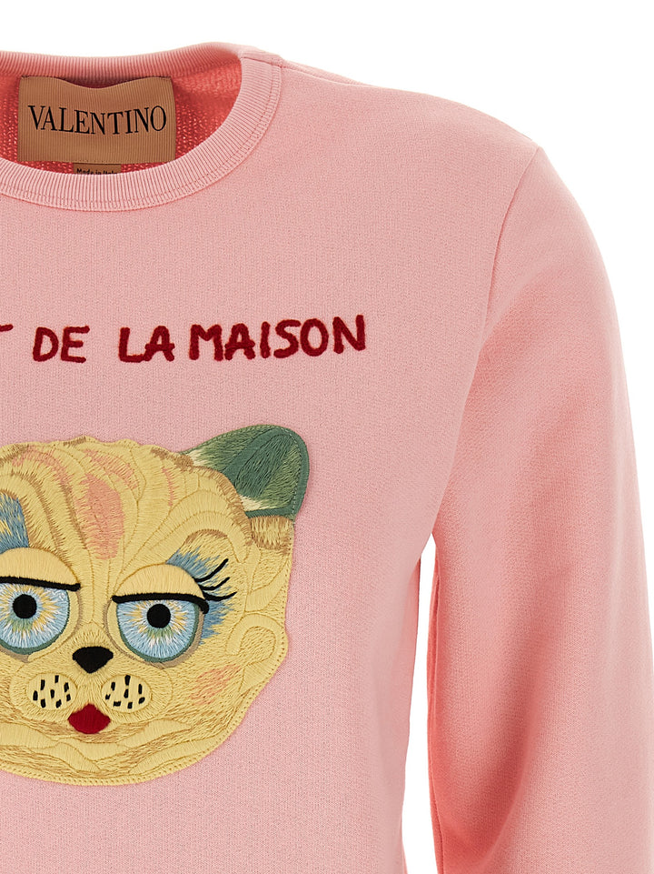 Valentino Garavani Le Chat De La Maison Sweatshirt - Pink | 6d4e86aa931f63ad861cd9ffd49315ef78db9b41