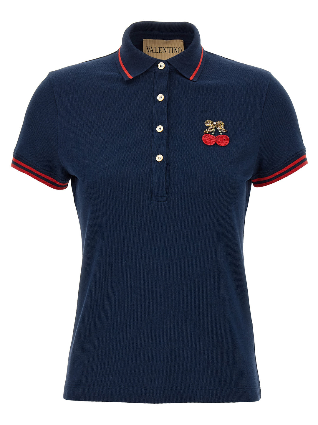 Valentino Garavani Cherryfic Polo - Blue | 31cebe27b924b90fabe5b5c6af19fb13c39c9059