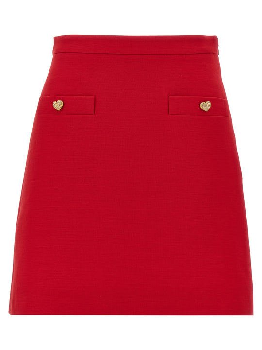 Valentino Garavani Crepe Couture Skirt Skirts Red