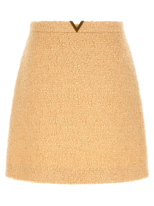 V Gold Skirts Beige