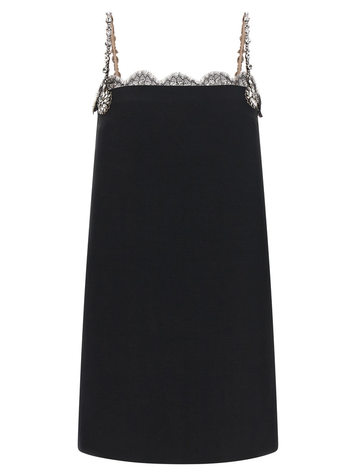 Valentino Garavani Valentino Garavani Crystal Embroidery Dress Dresses - Black | 048e63b190dd1ff50b00d8a902d03a00acffe6a6