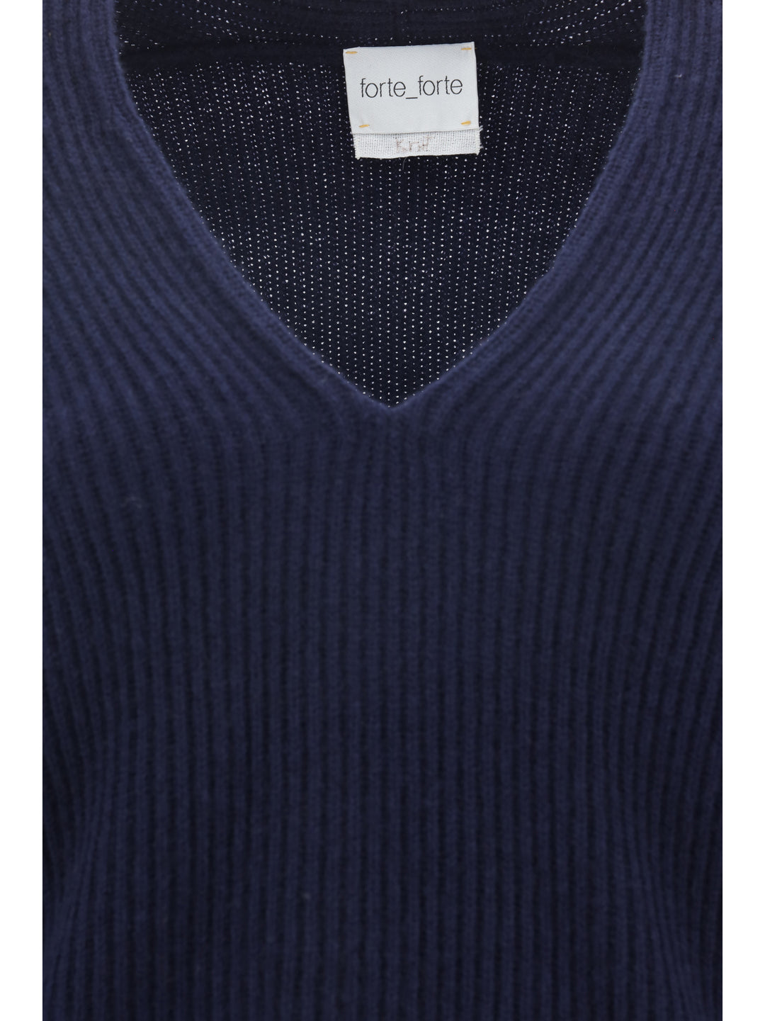 CASHMERE WOOL RIBBED V NECK SWEATER