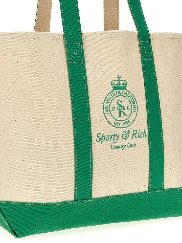 Logo Shopping Bag Tote Bag Green