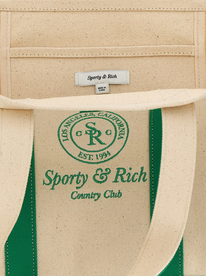 Logo Shopping Bag Tote Bag Green